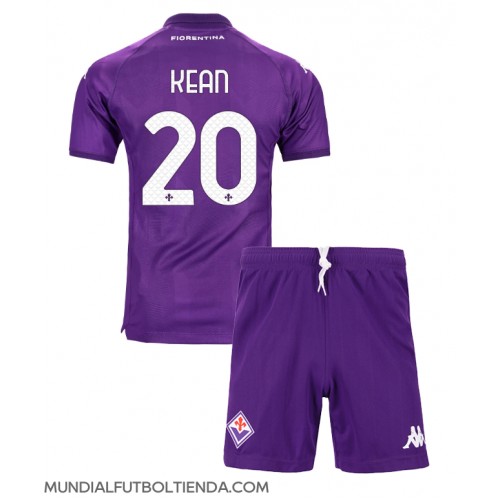 Camiseta Fiorentina Moise Kean #20 Primera Equipación Replica 2024-25 para niños mangas cortas (+ Pantalones cortos)